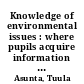 Knowledge of environmental issues : where pupils acquire information and how it affects their attitudes, opinions, and laboratory behaviour