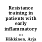 Resistance training in patients with early inflammatory rheumatic diseases : special reference to neuromuscular function, bone mineral density and disease activity