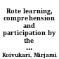 Rote learning, comprehension and participation by the learners in Zairian classrooms