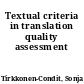 Textual criteria in translation quality assessment